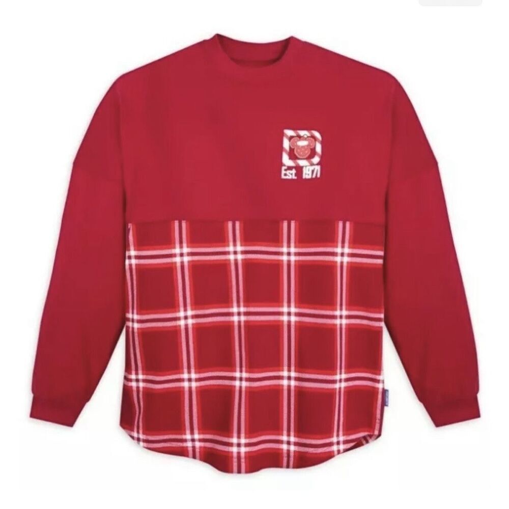 Disney World Holiday Snacks Christmas Plaid Spirit Jersey size medium